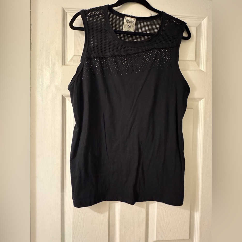 NWOT VocalBlack Sleeveless w/Mesh Top